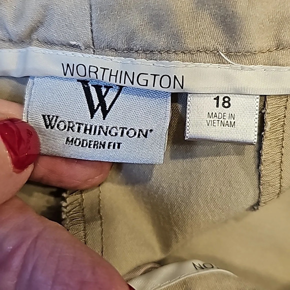 Worthington Modern Fit Khaki Ankle Pants - Picture 8 of 9